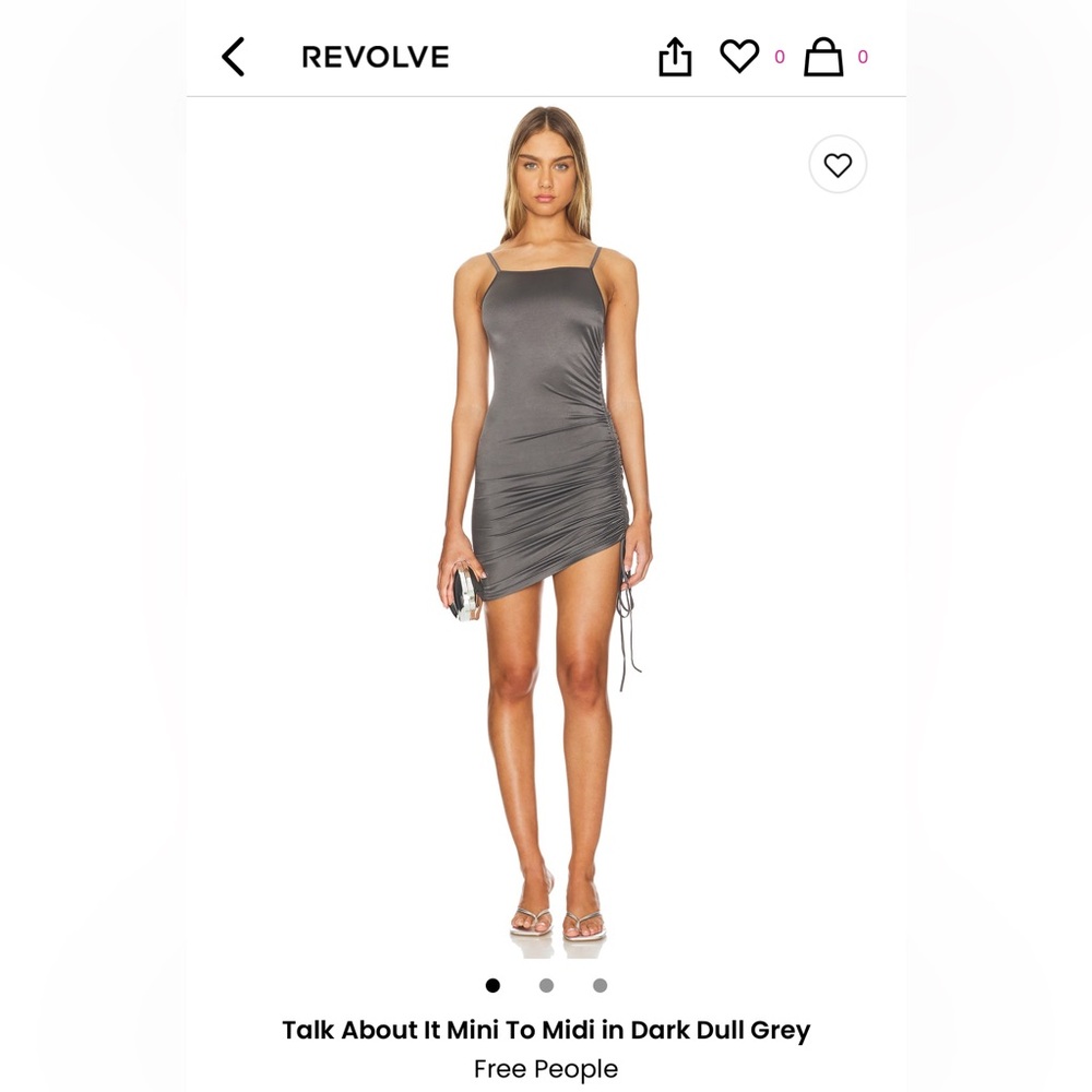 BNWT Free People - Mini to Midi Dress in Dark Grey